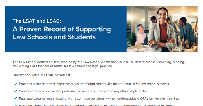 LSAC and the LSAT: A Proven Track Record of Supporting Legal Education