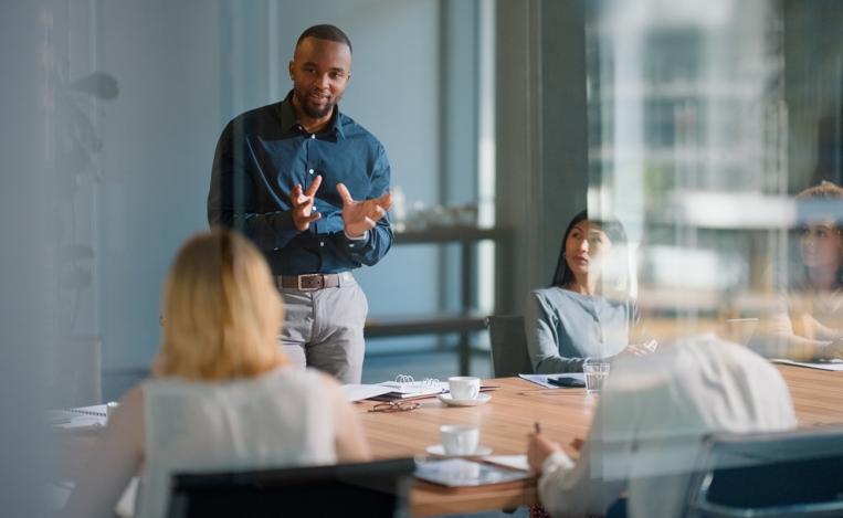Legal professionals listening to presenter