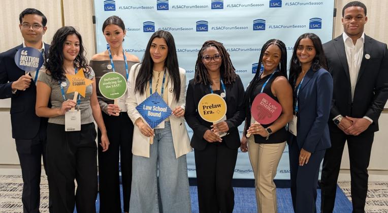 A group of students poses for a picture