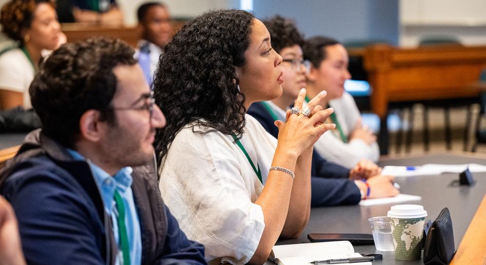 Law school staff at conference table