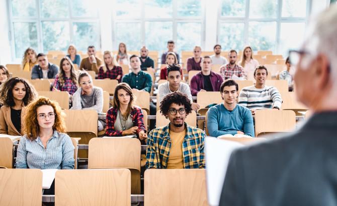 law students in lecture hall